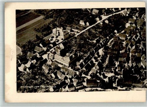 Knittlingen Fliegeraufnahme Original aufmontierte Verlagsmusterkarte