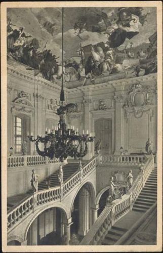 um 1923 Würzburg: Residenz, Treppenhaus,Gundermann