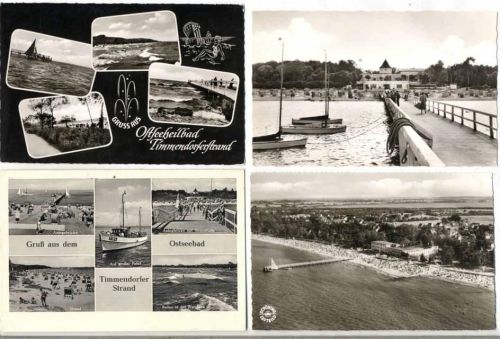 Timmendorfer Strand, 5 tolle AK, s/w, 1 AK o 1961, 4 AK x um 1960, Erhaltung I