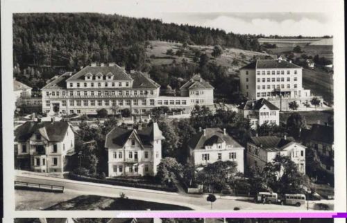 um 1930/40 Lazne Luhacovice, Sudetenland, Stadtansicht, Autobus,Orbis