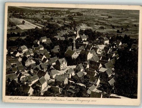 Neunkirchen Fliegeraufnahme Original aufmontierte Verlagsmusterkarte