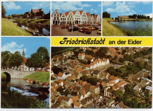 1962 Friedrichstadt an der Eider, Ansichten, Häuser, Ruderboote, Wasser,H.C. Caspersen Nachf. AKU1
