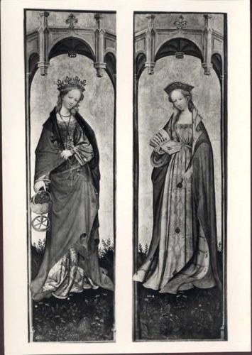 um 1930/40 Münster, Konrad von Söst, heilige Drorthes und Ottilie,Deutscher Kunstverlag AKU1