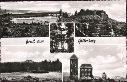 um 1950-60 Gillerberg, Turm, gezackter Rand,Gustav Schöler AKU1