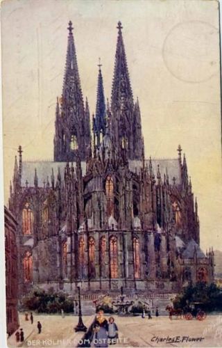 1909 Köln, Kölner Dom. Ostseite. AK Nr. 657.,Raphael Tucks & Sons,sign. Charles F. Flower