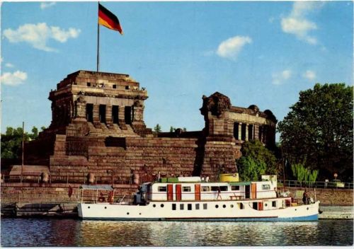 1984 Koblenz: Am Rhein, Gebäude, Schiff,Wilhelm Schäfer