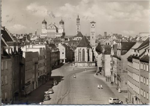1959 Augsburg, Jakobskirche, gezackter Rand,Hans Andres