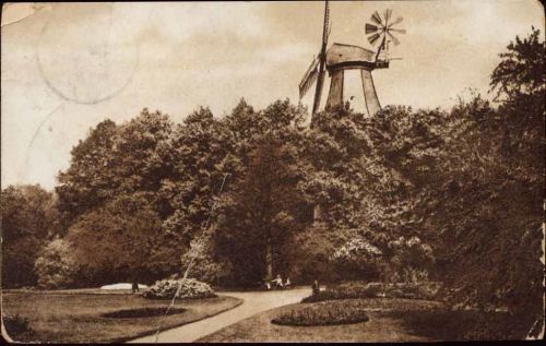 um 1911 Bremen, Blumenschule, Windmühle,G. A. Dörrbecker AKU2