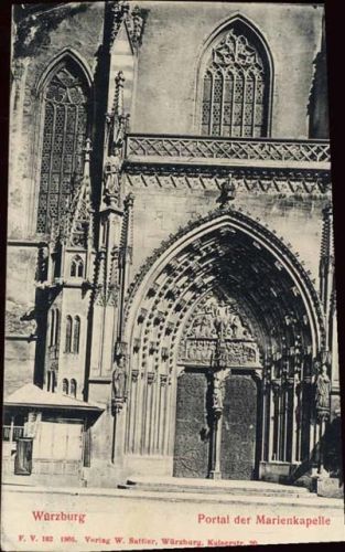 um 1905 Würzburg, Portal Marienkapelle, Kirchenkunst AKU1