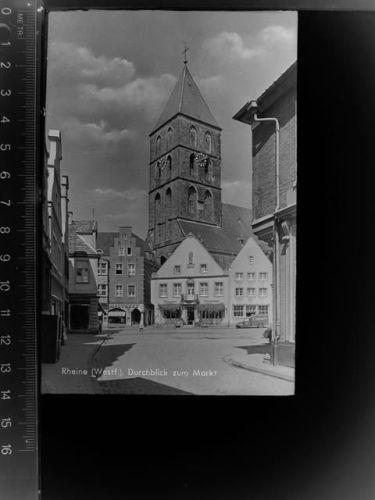 48429 W4440 Rheine GLASNEGATIV Blick zum Markt