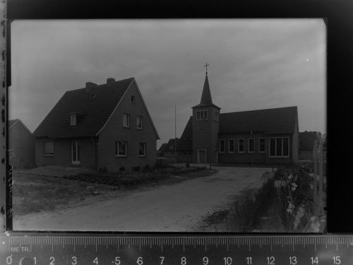 46325 W4280 Weseke , Westf GLASNEGATIV Ev. Kirche
