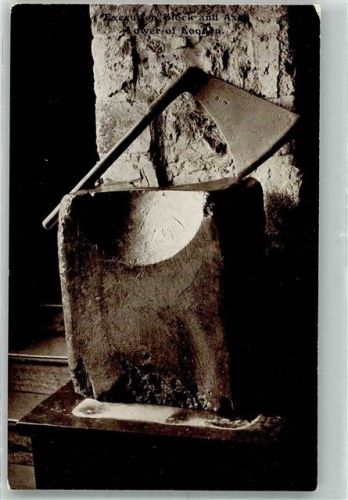 London Hinrichtungsblock u. Axt a.d. Lord Lacat a.d. Tower Hill 1747 exikutiert wurde