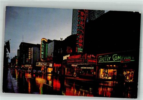Montreal Rue Ste-Catherine bei Nacht Werbung