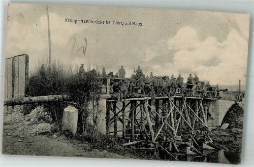Sivry 1915 Feldpost WK I 5. Res. Komp. Kronprinzenbrücke Soldaten Uniform