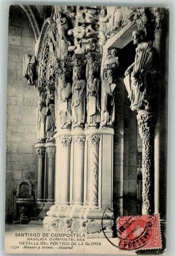 Santiago 1919 Kirche Basilica innen Marke bildseitig Hauser y Menet