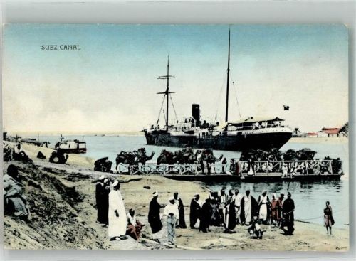 Suez Suez-Kanal Damfschiff Tracht Kamele