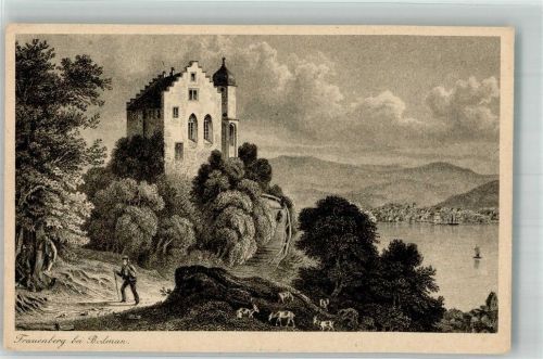 Bodman Frauenberg Wanderer Kühe Bodensee K. Corradi