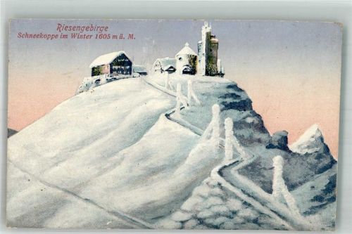 Schneekoppe 1917 Wetterstation Hotel Feldpost WK I Görlitz