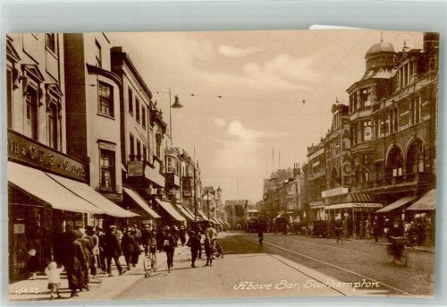 Southampton Foto AK Straßenbahn Geschäft Above Bar