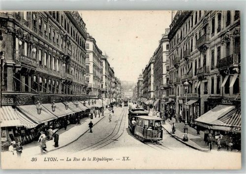 Lyon Geschäft Straßenbahn La Rue de la Republique