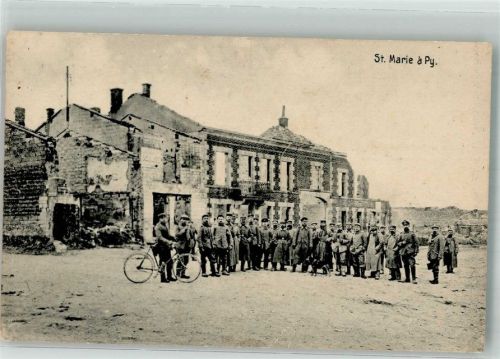 Sainte-Marie-a-Py Feldpost WK I 12.O.I.R.91 Fahrrad Uniform Trümmer