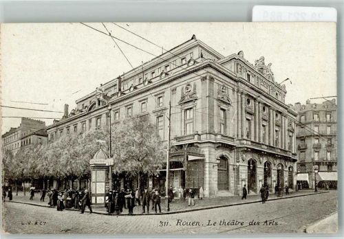 76000 Rouen Foto AK Litfaßsäule Le Theatre des Arts