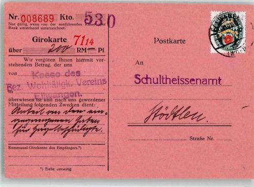 Ellwangen Oberamtssparkasse Girokarte 7114