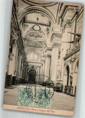 Saragossa 1917 Nave y Organo del Pilar Marke bildseitig