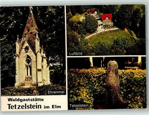 Königslutter Waldgaststätte Tetzelstein Ehrenmal Luftaufnahme 3-Bildaufnahme
