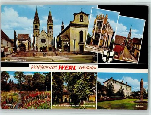 59457 W4760 Werl - Wallfahrtsbasilika Missions-Museum Krämergasse Kurpark Kapelle mit Pilgeraltar auf der Gänsevöhde Bahnhof