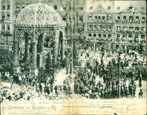 Frankfurt Goethefeier, Huldigung am Denkmal 27. August 1899, Faltung mit Klebeband