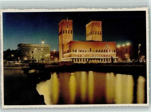 Oslo Rathaus bei Nacht