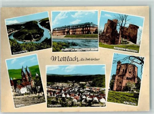 Mettlach Saarschleife Ehem. Benediktiner-Abtei Burgruine Montclair Kirche Alter Turm