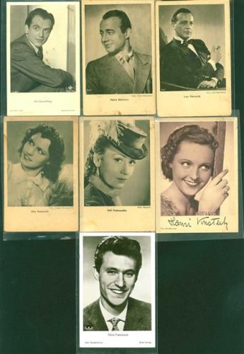 Prominente Persöhnlichkeiten Lot mit 7 AK + 7x Foto, um 1950; gute Erhaltung, teils gelaufen