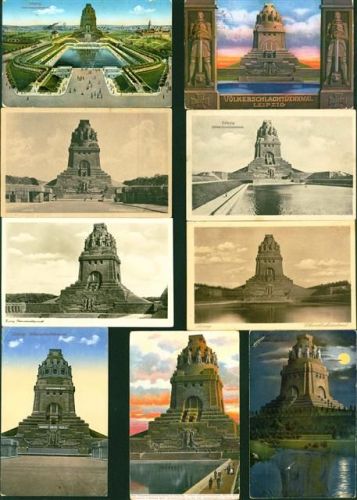 O7000 Leipzig Lot mit 21 AK, ca. 1913-1947 1x danach; mit Gebrauchsspuren, überwiegend gelaufen Völkerschlachtsdenkmal Posten 21 bis 100 AK