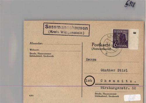 Saßmannshausen Landpoststempel