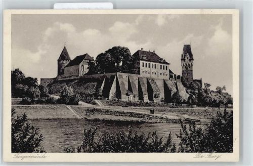 Tangermünde Fluss Boot Fußgänger Burg