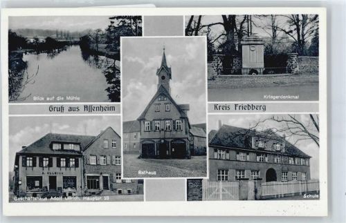 Assenheim, Hess Denkmal Schule Hauptstraße Rathaus