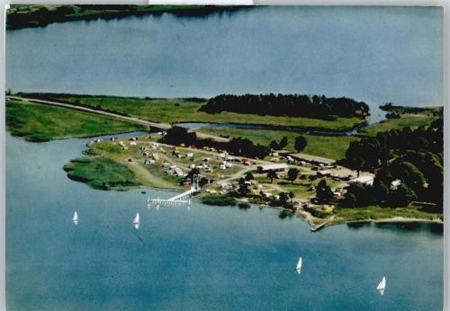 Haddeby Fliegeraufnahme Camping Baum Schiff See