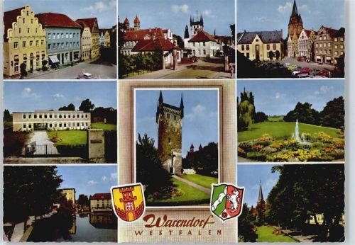 Warendorf Auto Blumen Springbrunnen Wappen Baum