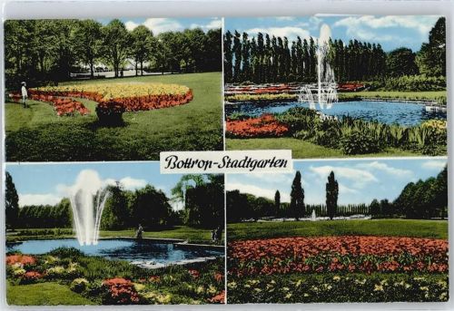 Bottrop Garten Springbrunnen Blumen Wiese Baum