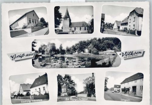 Völksen Schule. Kirche, Langestraße, Siedlung Tränkfeld, Denkmal