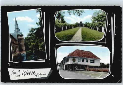 Weeze Schloss Teich Wiese Kreuz