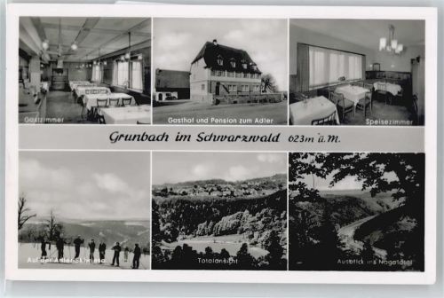 73630 W7064 Grunbach , Rems - Gasthof Pension zum Adler Gesamtansicht Panorama