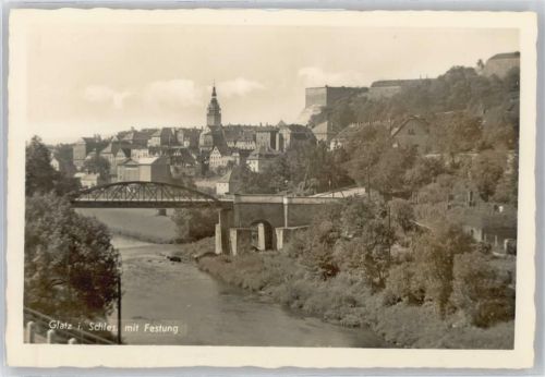 84579 W8261 Glatz - Fluss, Brücke, Festung