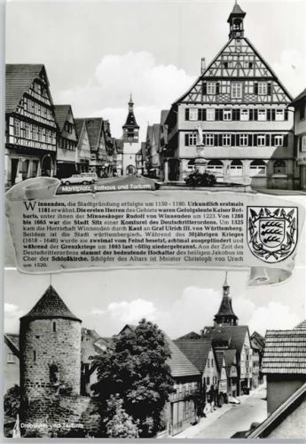 Winnenden Geschichte, Marktplatz, Rathaus, Torturm, Diebsturm