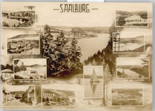 Saalburg HO-Hotel Kranich, FDGB-Heim, Triebig-Bucht, Saale-Schleife