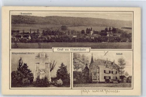 Klosterhäseler Gesamtansicht, Kriegerdenkml, Schloss
