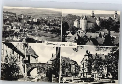 Schleusingen Schloß Bertholdsburg, Brunnen, Markt