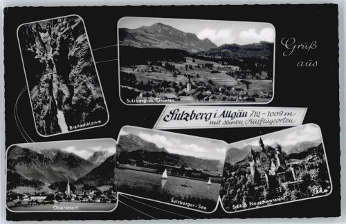 87477 W8961 Sulzberg , Allgäu - Gesamtansicht. See, Schloss Neuschwanstein